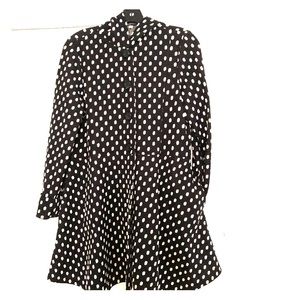 Polka dot coat with hood. Excellent condition